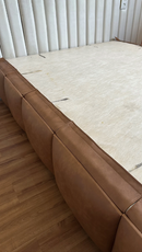 Kit Placa para base cuero sintético color caramelo