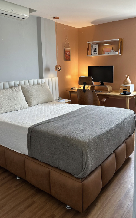 Kit Placa para base cuero sintético color caramelo