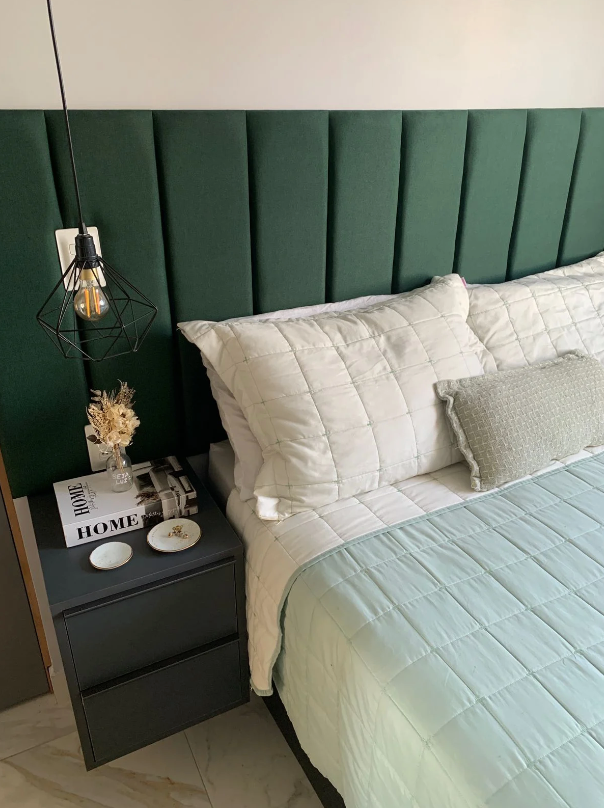 Respaldo Placa 60x20 cm – Tapizada en Lino Verde