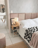 Placa Decorativa 80x40 cm – Tapizada en Suede Rosa