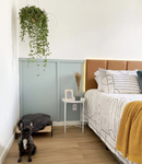 Placa Decorativa Lui 80x40 cm – Tapizada en Cuerina Caramelo