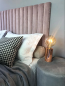 Placa 120x10 cm con punta redondeada, gamuza color rosa