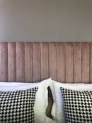 Placa 120x10 cm con punta redondeada, gamuza color rosa